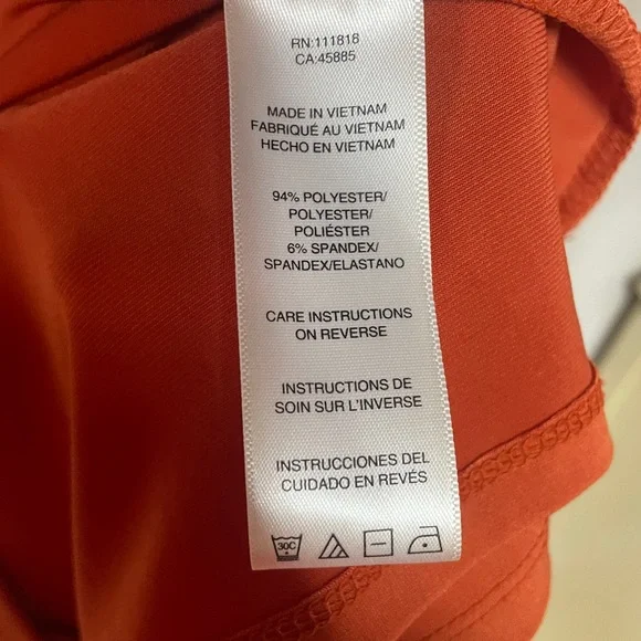 Michael Kors Orange Long Sleeve Knee LengthWrap-Look Dress Sz XL